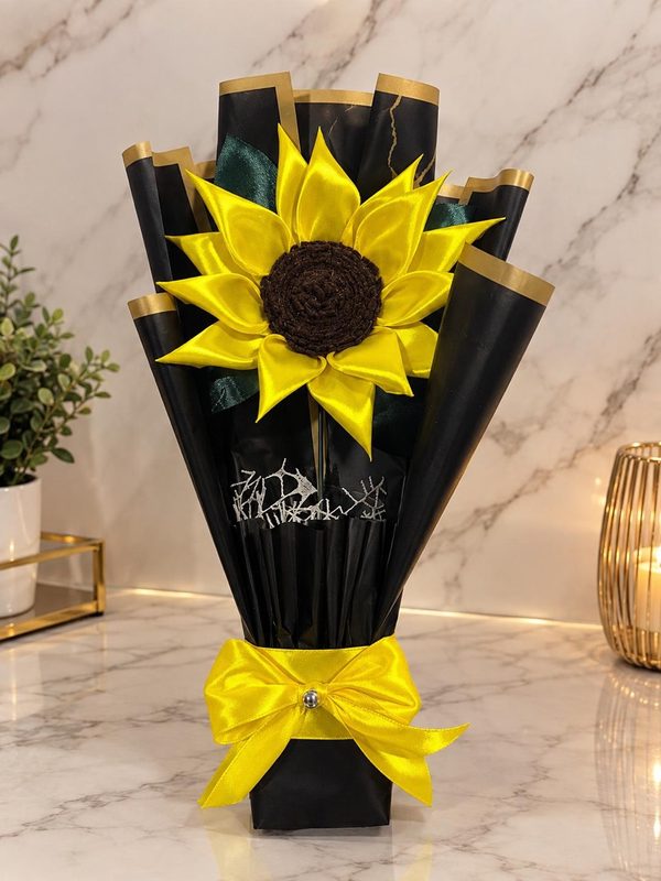 Girasol individual con borde dorado